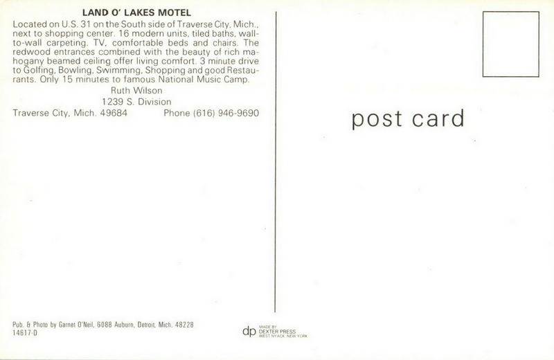 Land O Lakes Motel - Old Postcard